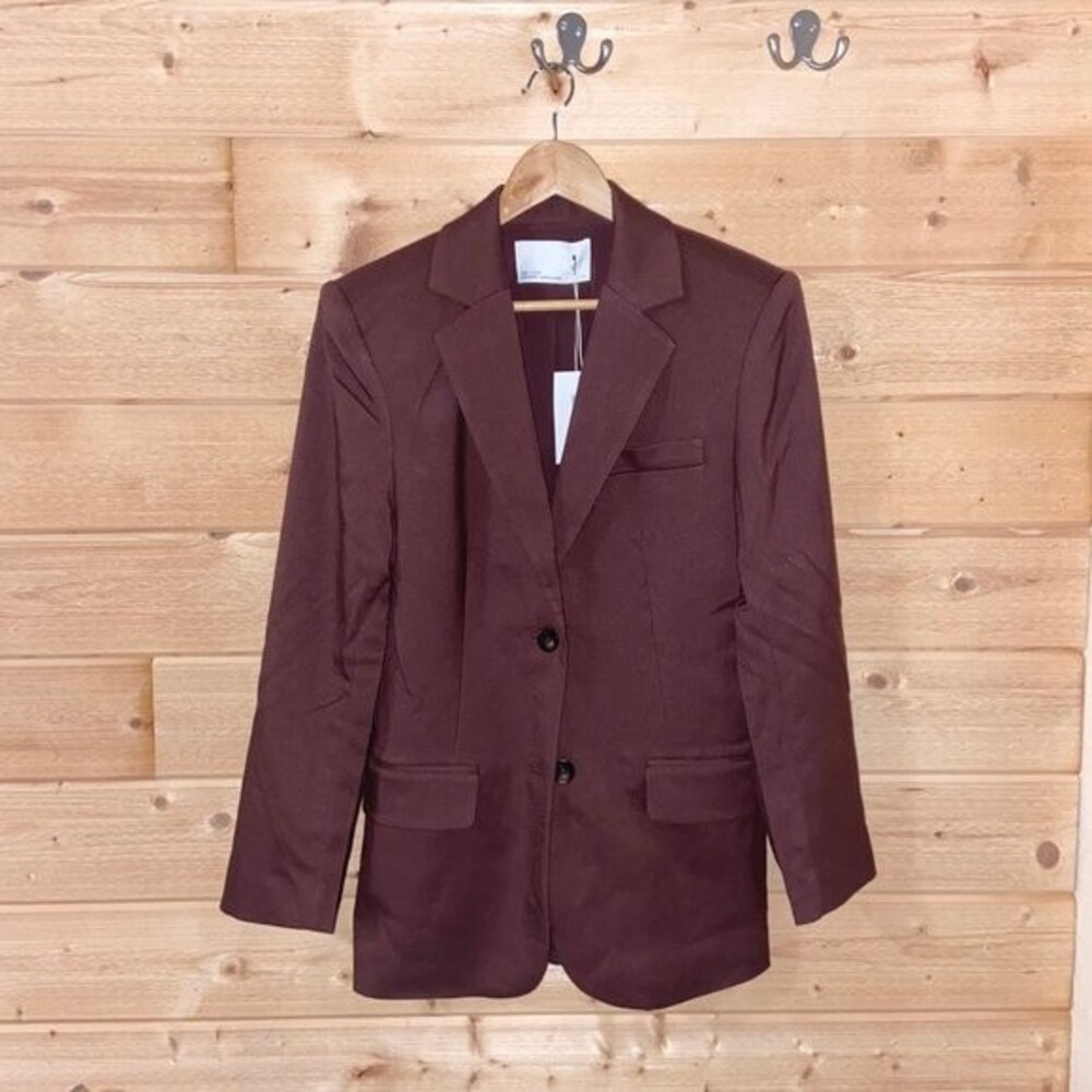 Oak + Fort A-Line Blazer in Deep Mahogany NWT - Picture 6 of 9